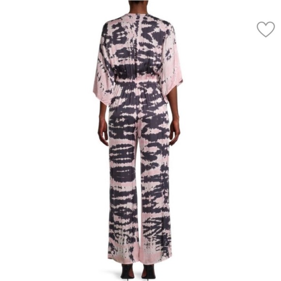 Young Fabulous & Broke Tie-Dyed Jumpsuit pink and black tied revolve - Picture 2 of 5